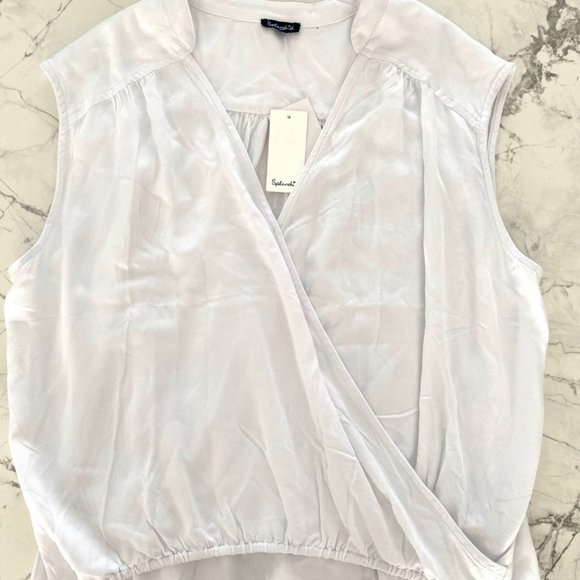 Splendid Surplice Front Crossover  Top White - Picture 4 of 6